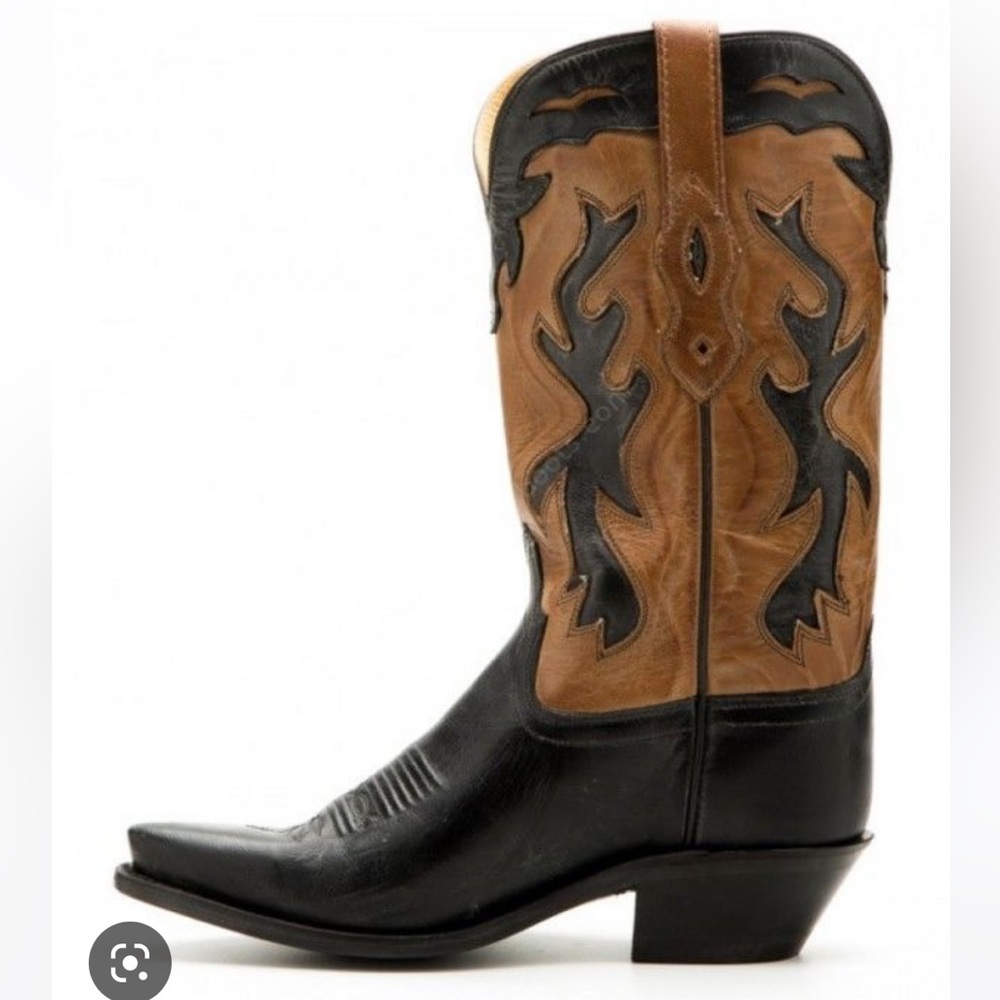 Old West Black and Tan Canyon Western Boot